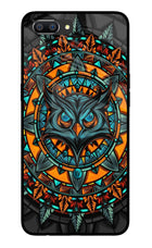 Angry Owl Art Realme C1 Glass Case Back Cover by Casekaro