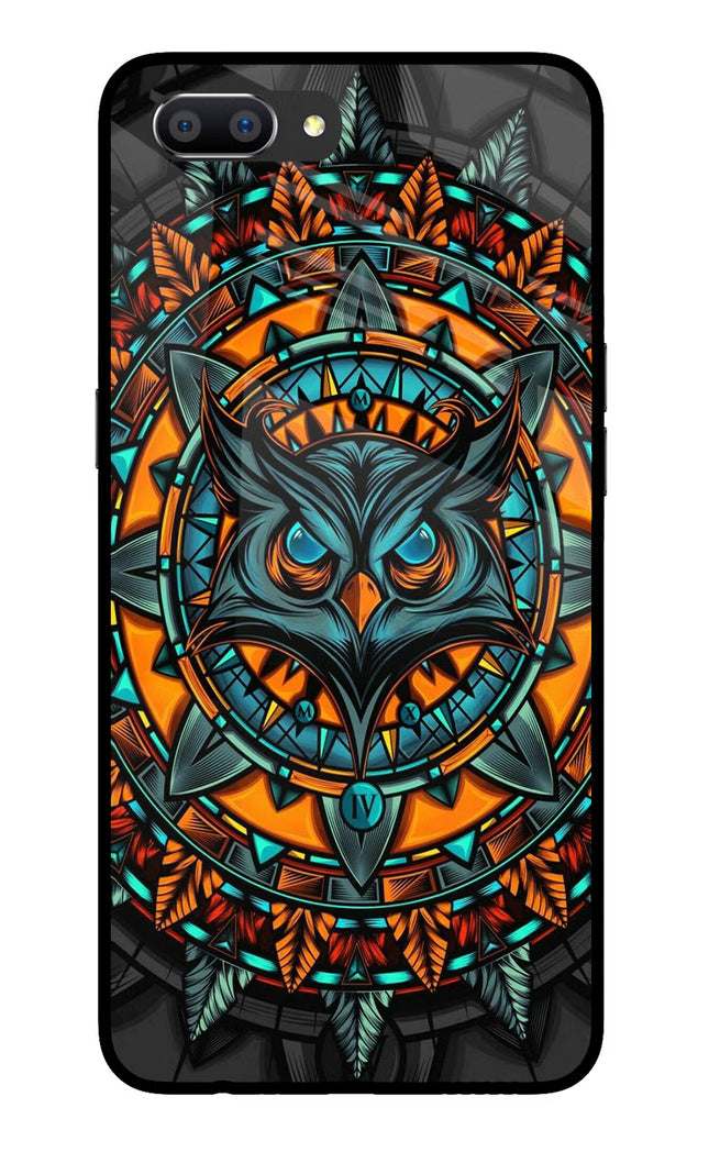 Angry Owl Art Realme C1 Glass Case Back Cover by Casekaro