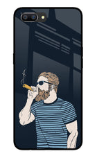 Smoking Realme C1 Glass Case Back Cover by Casekaro