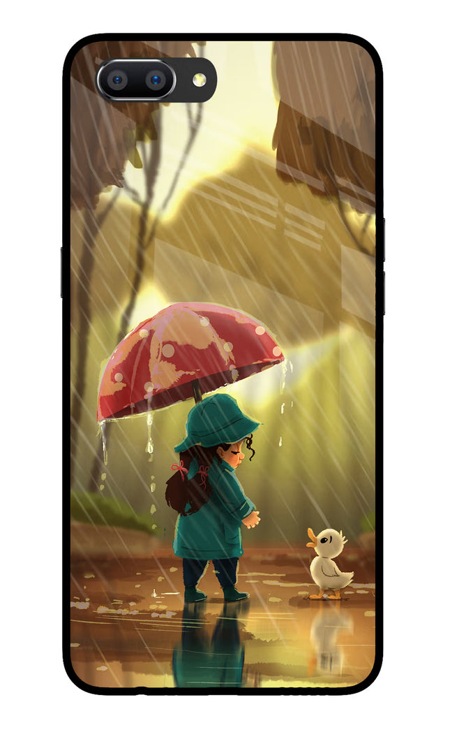 Rainy Day Realme C1 Glass Case Back Cover by Casekaro