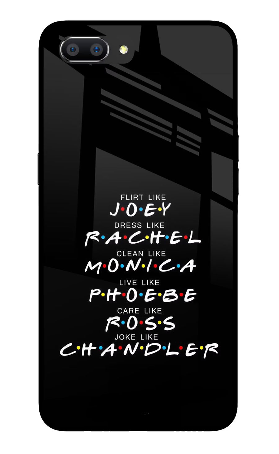 FRIENDS Character Realme C1 Back Cover, Glass case