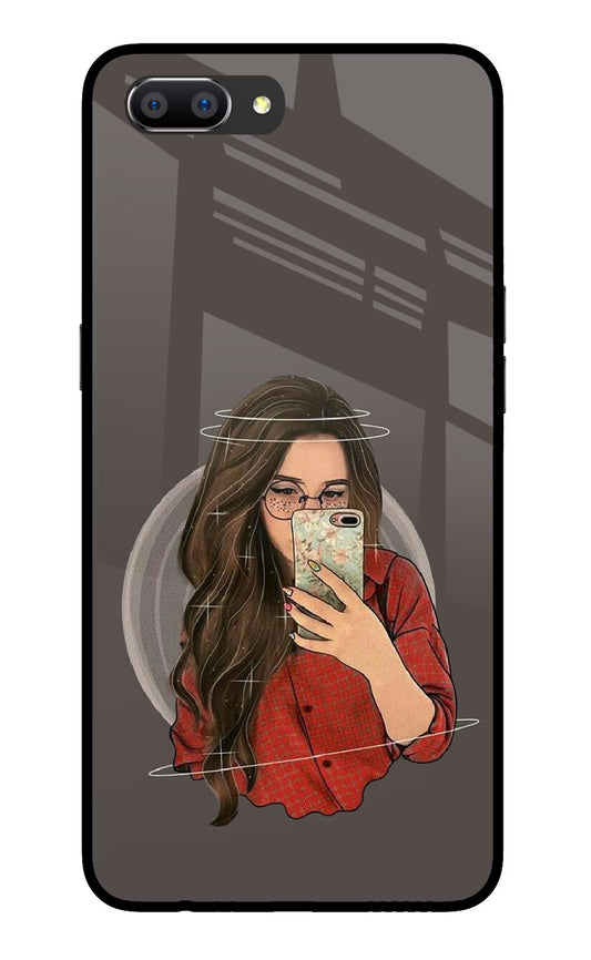 Selfie Queen Realme C1 Glass Case Back Cover by Casekaro