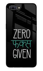 Zero Fucks Given Realme C1 Glass Case Back Cover by Casekaro