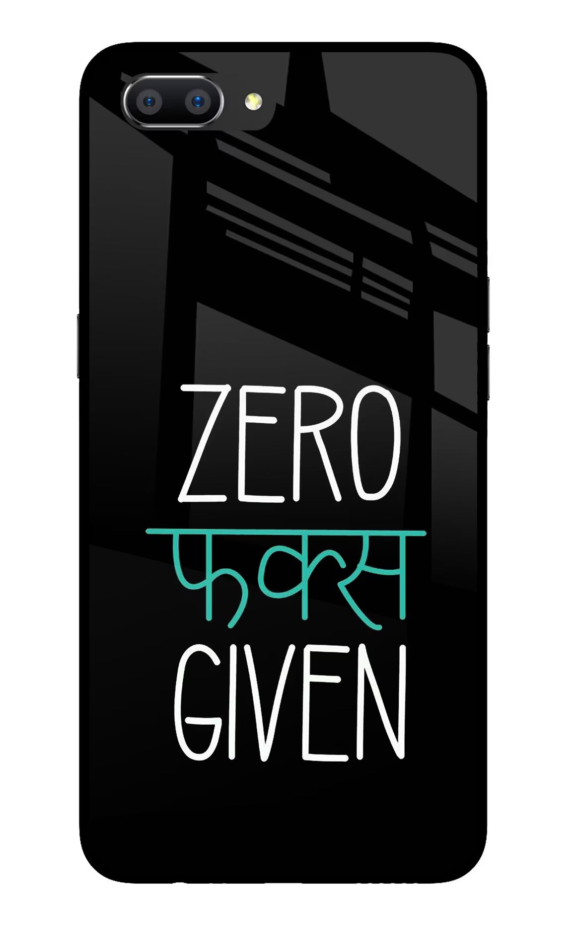 Zero Fucks Given Realme C1 Glass Case Back Cover by Casekaro