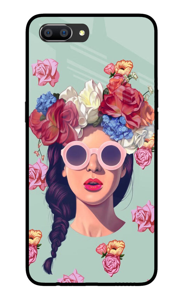 Pretty Girl Realme C1 Glass Case Back Cover by Casekaro