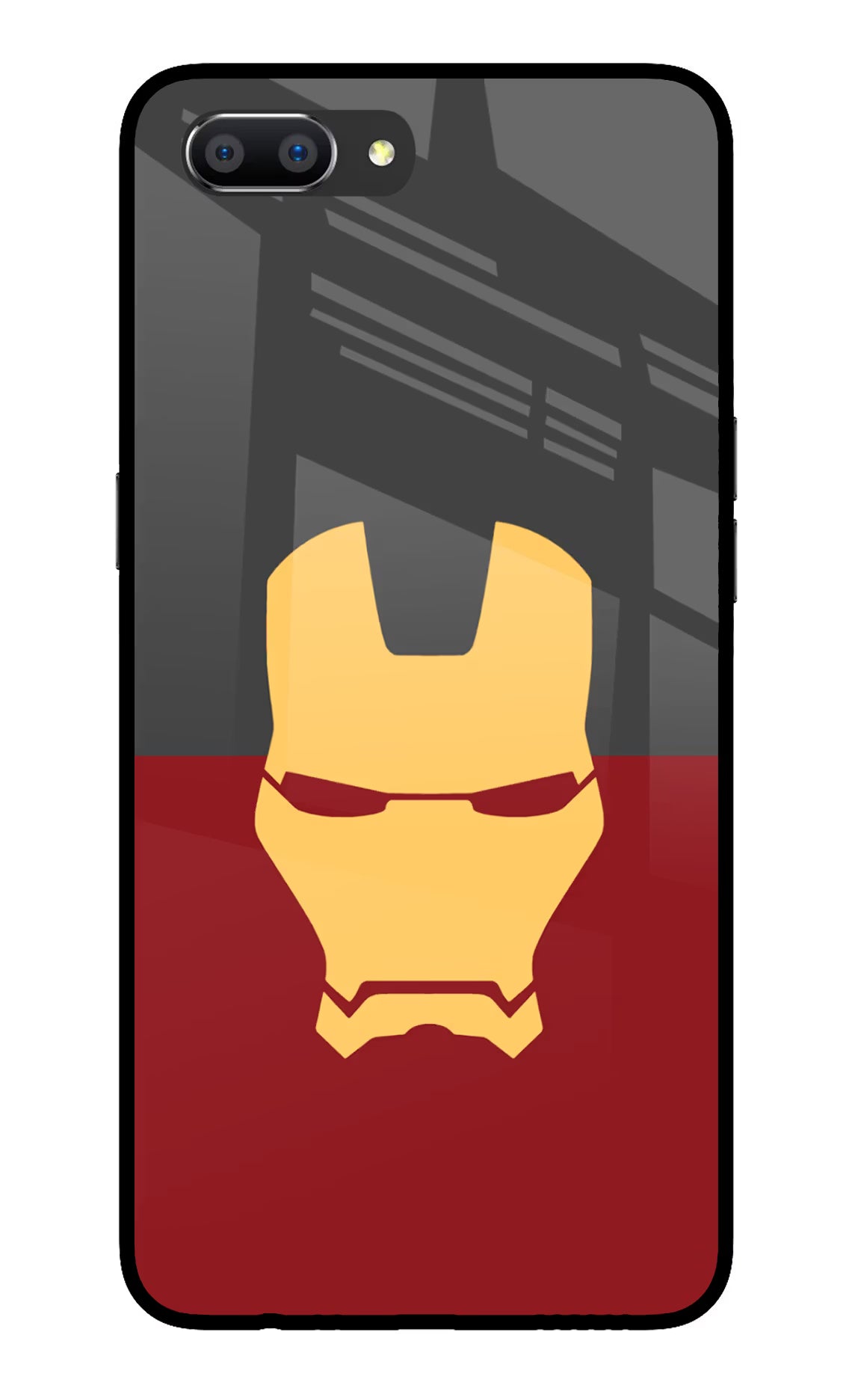 Ironman Realme C1 Glass Case Back Cover by Casekaro