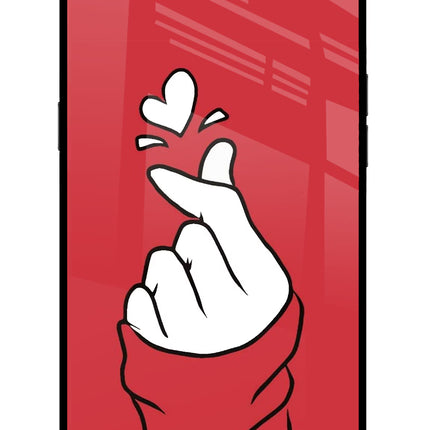 Korean Love Sign Realme C1 Glass Case Back Cover by Casekaro