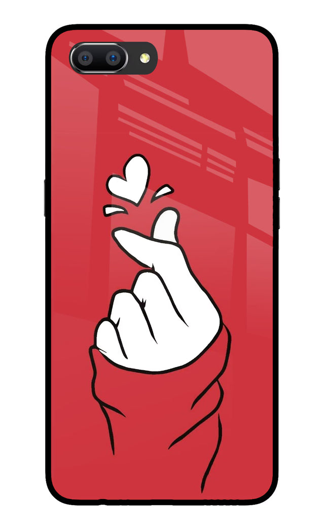 Korean Love Sign Realme C1 Glass Case Back Cover by Casekaro