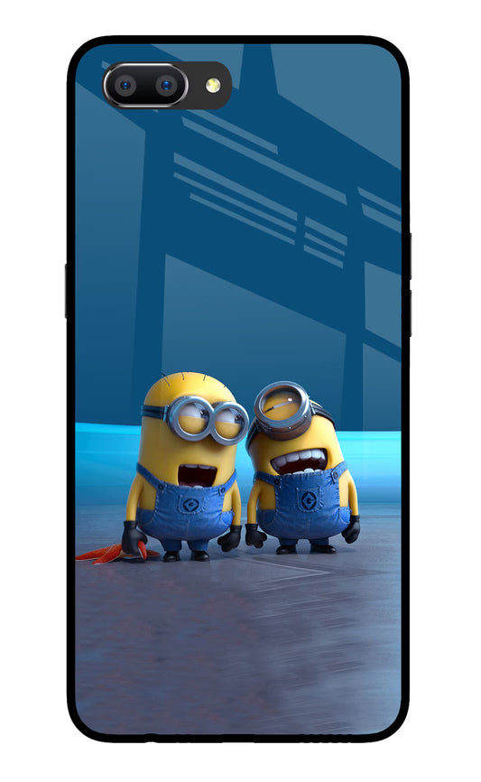 Minion Laughing Realme C1 Glass Case Back Cover by Casekaro