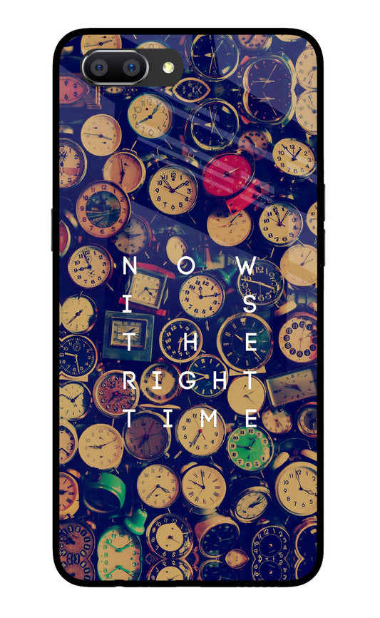 Now is the Right Time Quote Realme C1 Glass Case