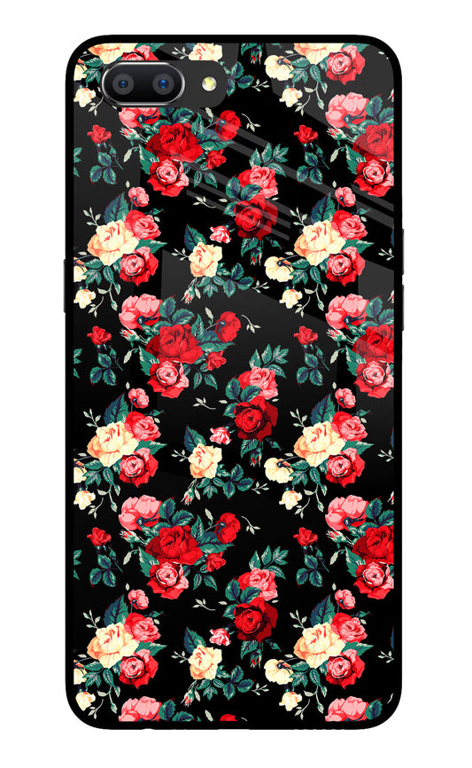 Rose Pattern Realme C1 Glass Case