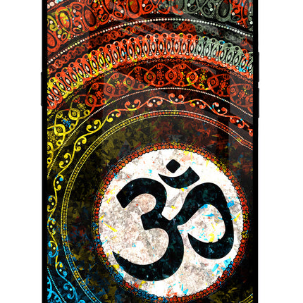 Om Cultural Realme C1 Glass Case Back Cover by Casekaro