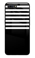 Black and White Print Realme C1 Glass Case Back Cover by Casekaro