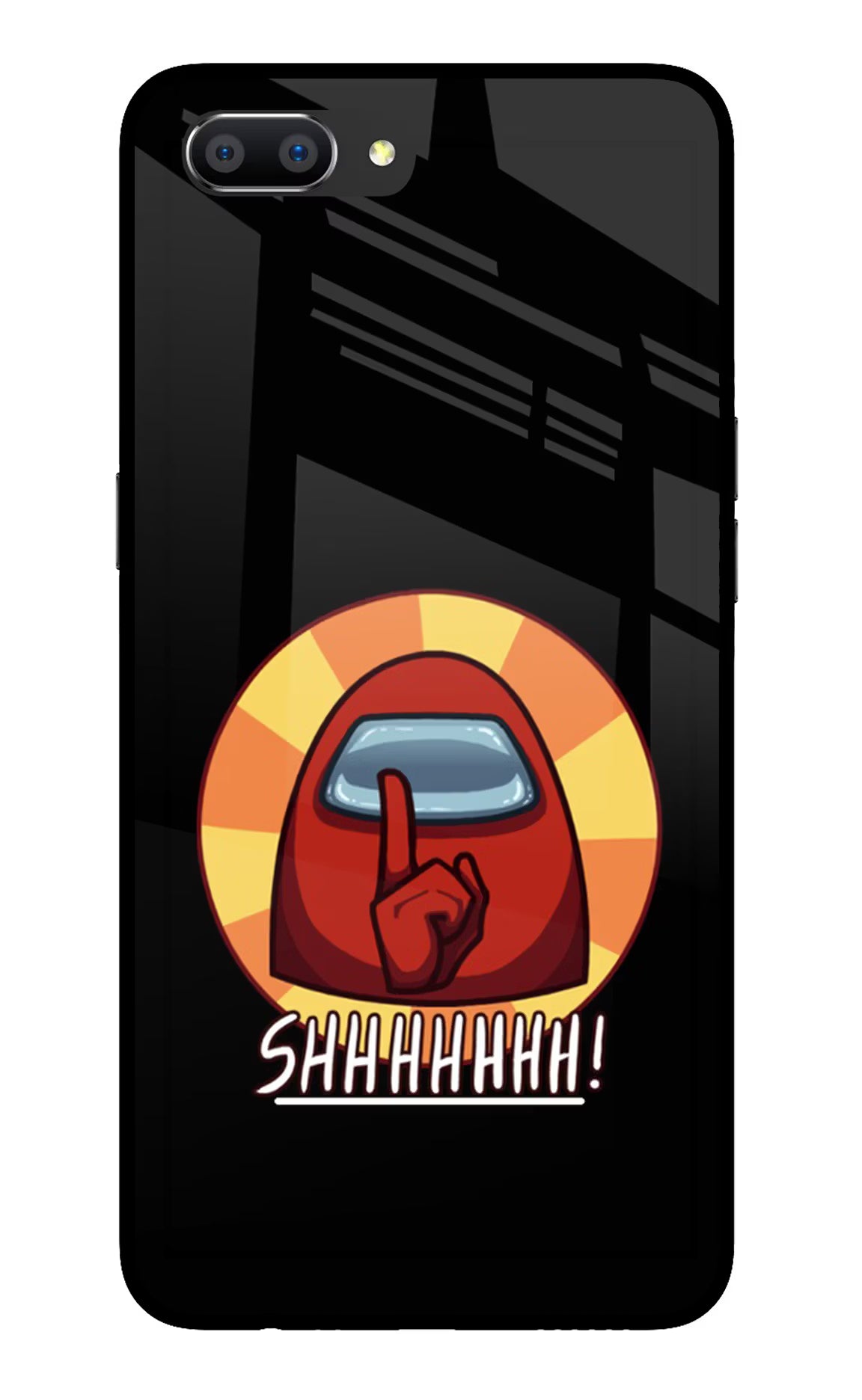 Among Us Shhh! Realme C1 Glass Case Back Cover by Casekaro