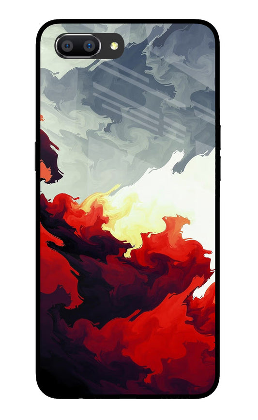 Fire Cloud Realme C1 Glass Case Back Cover by Casekaro