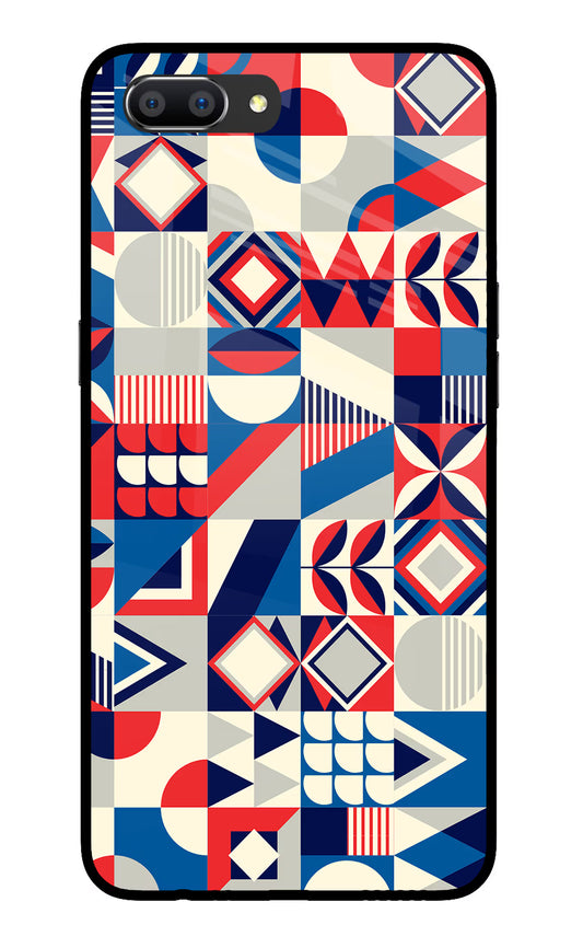 Colorful Pattern Realme C1 Glass Case Back Cover by Casekaro