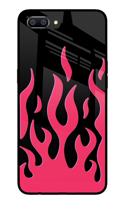Fire Flames Realme C1 Glass Case Back Cover by Casekaro