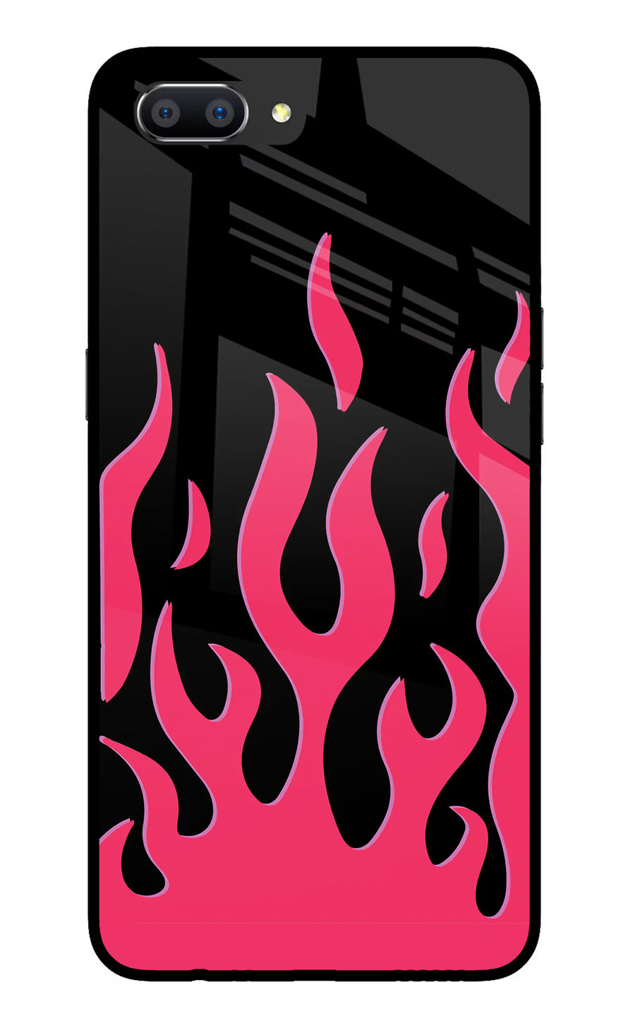 Fire Flames Realme C1 Back Cover, Glass case