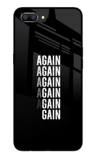 Again Again Gain Realme C1 Glass Case Back Cover by Casekaro