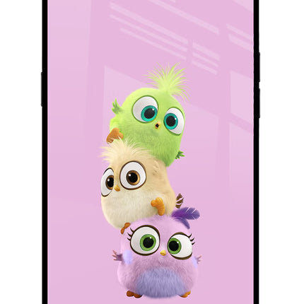 Cute Little Birds Realme C1 Glass Case Back Cover by Casekaro