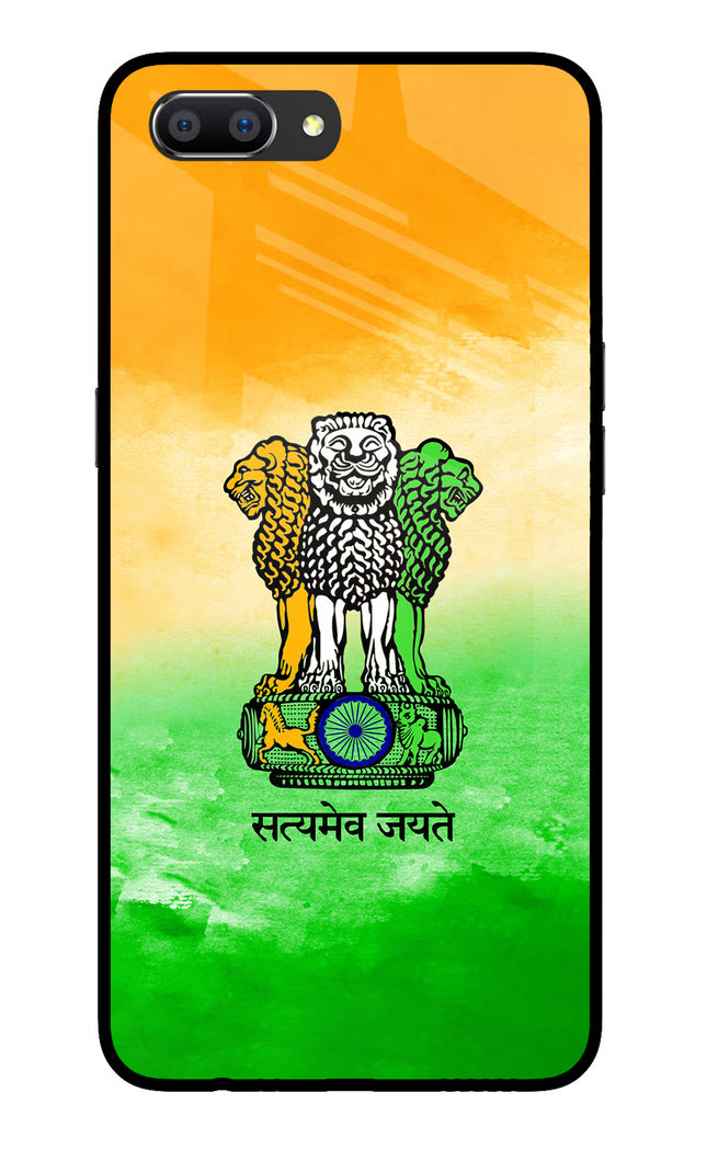 Satyamev Jayate Flag Realme C1 Glass Case Back Cover by Casekaro