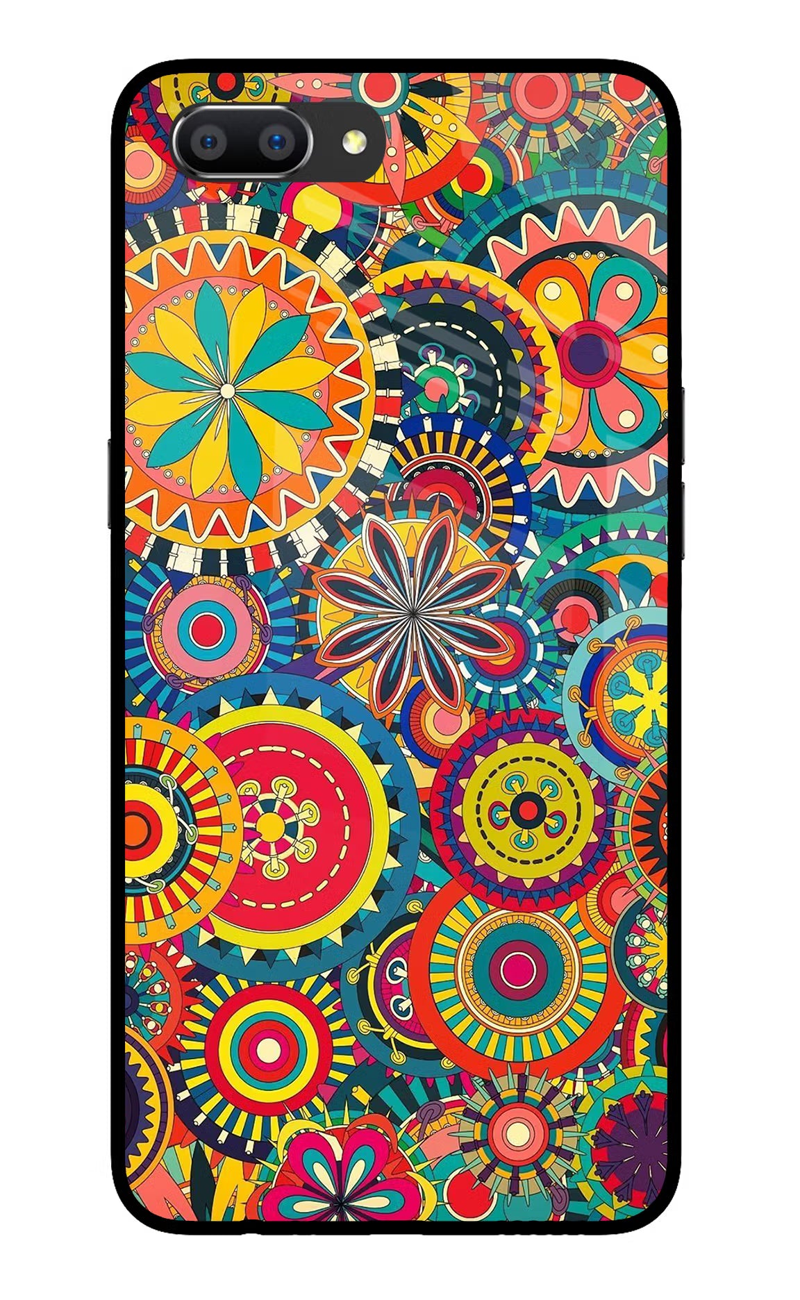 Gol Gol Art Realme C1 Glass Case Back Cover by Casekaro