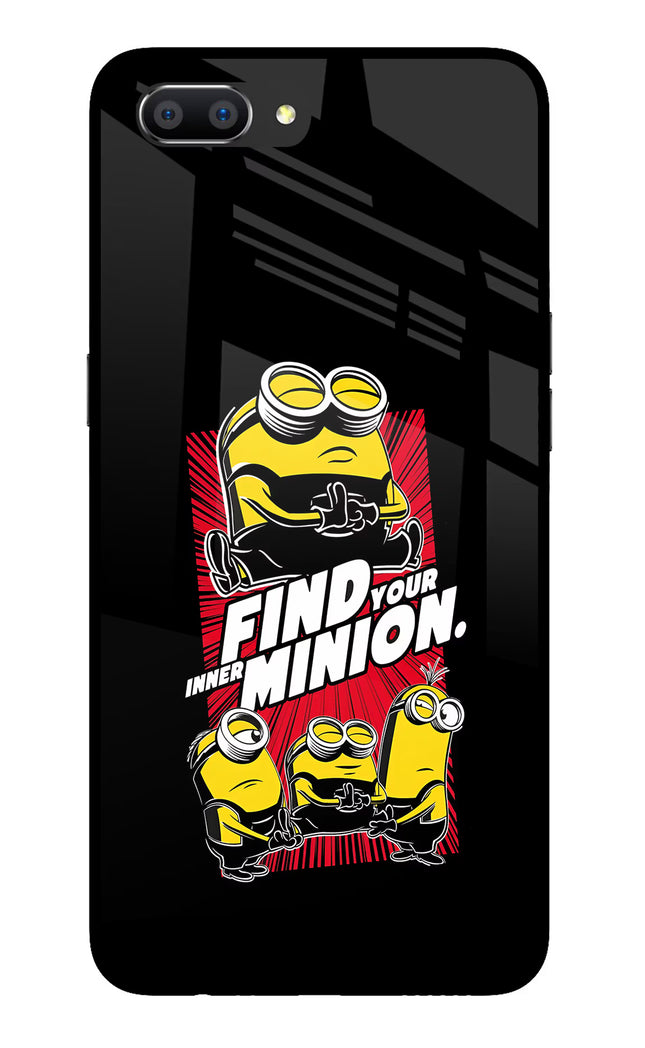 Find your inner Minion Realme C1 Glass Case Back Cover by Casekaro