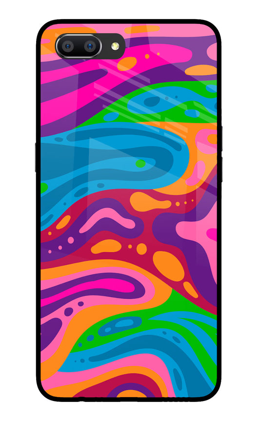 Trippy Pattern Realme C1 Glass Case Back Cover by Casekaro