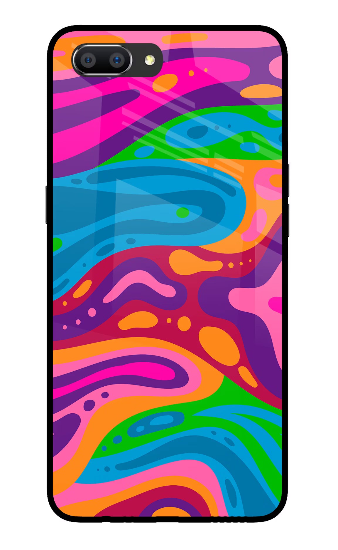 Trippy Pattern Realme C1 Glass Case