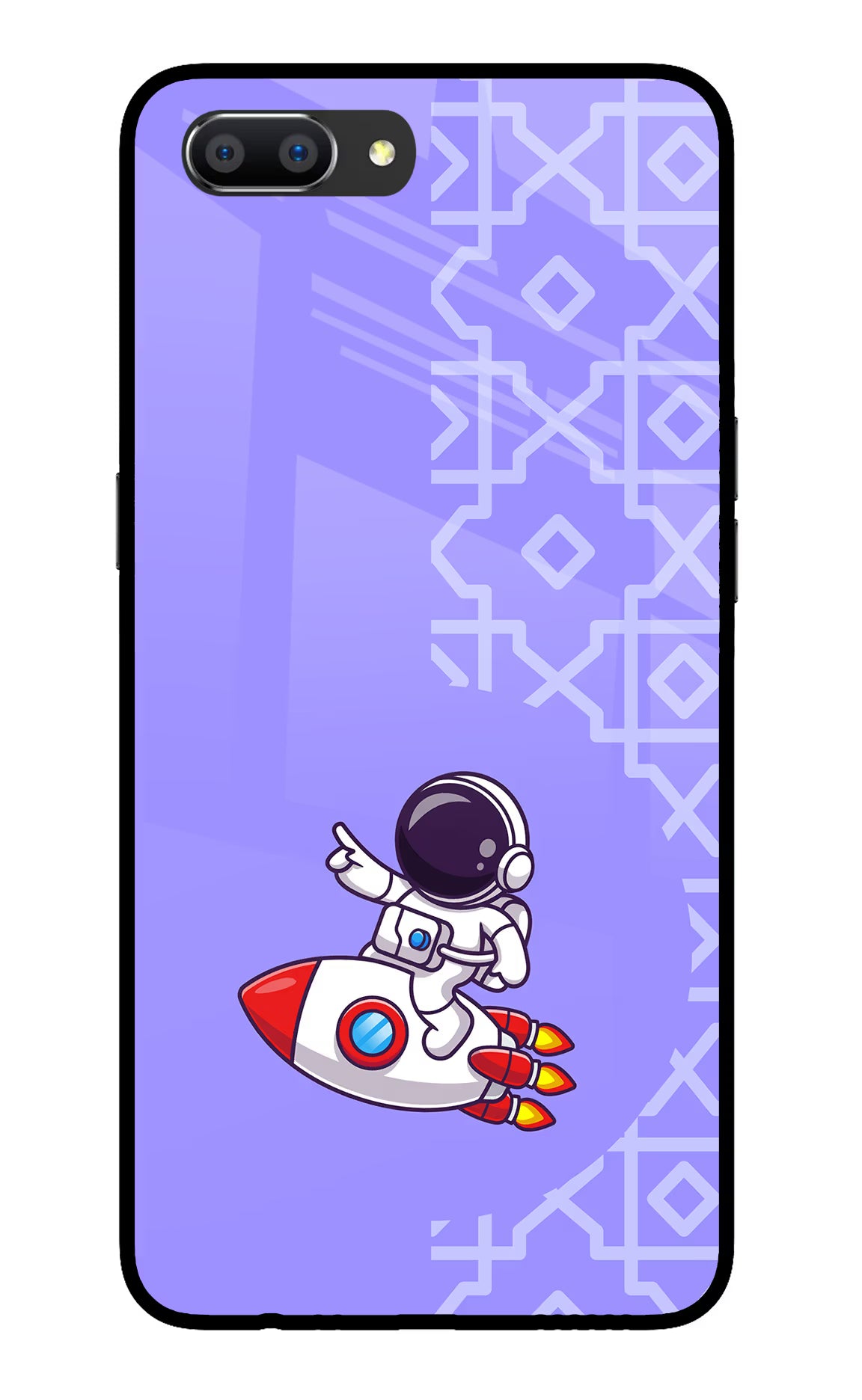 Cute Astronaut Realme C1 Glass Case
