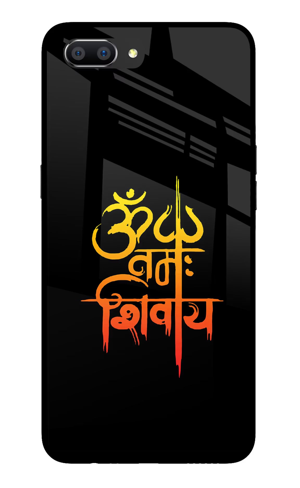 Om Namah Shivay Realme C1 Glass Case Back Cover by Casekaro