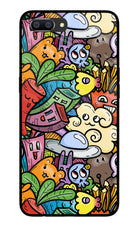 Veggie Doodle Realme C1 Glass Case Back Cover by Casekaro