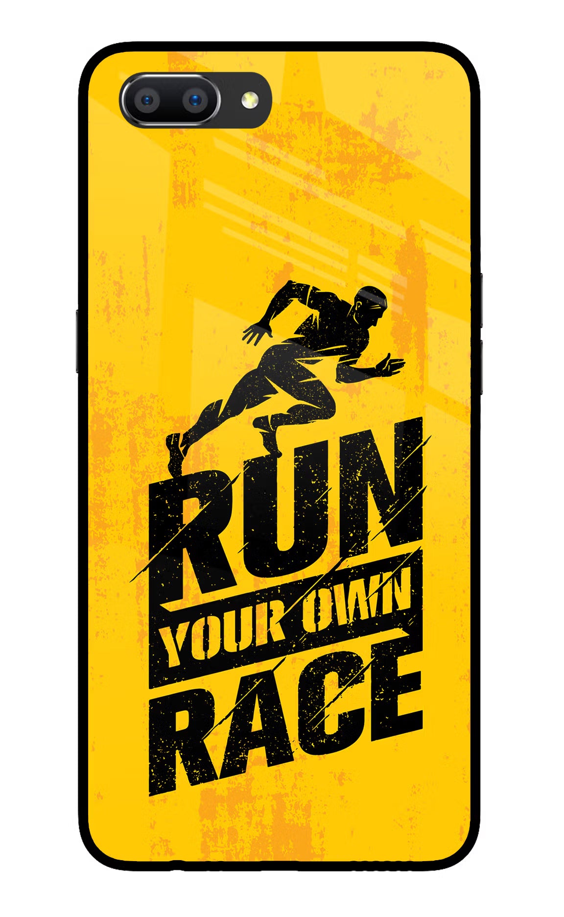 Run Your Own Race Realme C1 Glass Case Back Cover by Casekaro