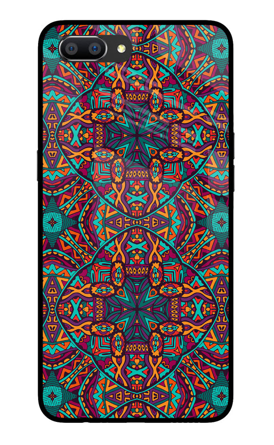 Colour Mandala Realme C1 Glass Case Back Cover by Casekaro
