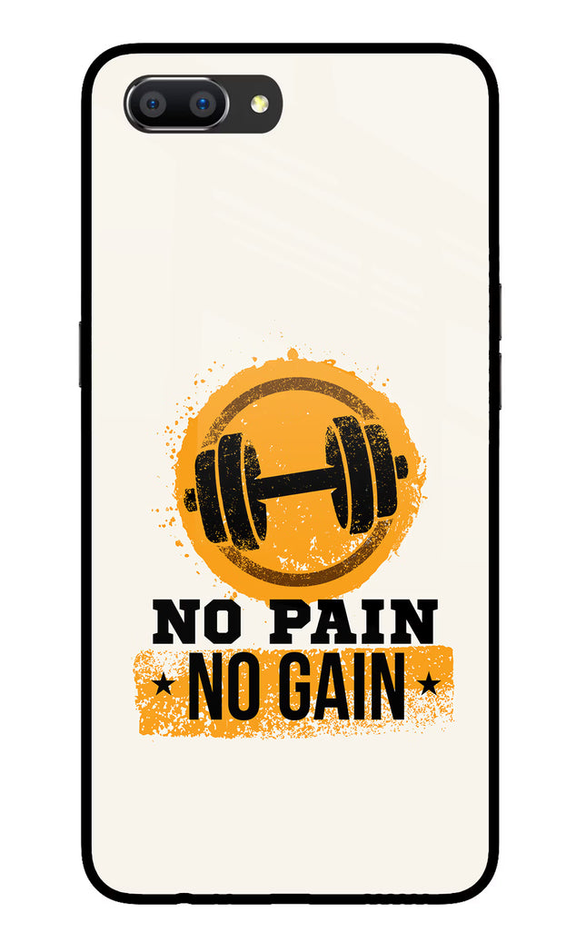 No Pain No Gain Realme C1 Glass Case Back Cover by Casekaro