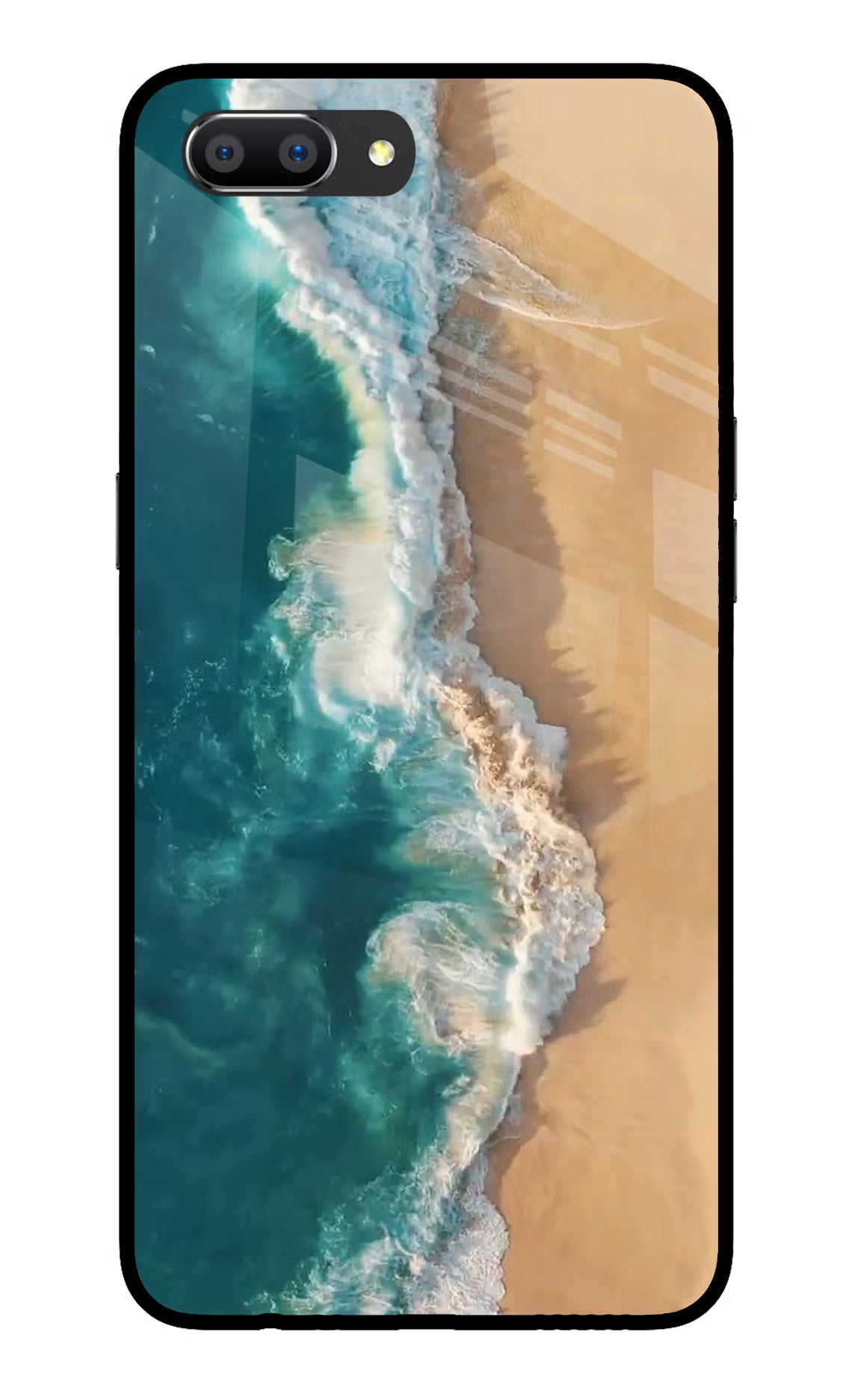 Ocean Beach Realme C1 Glass Case Back Cover by Casekaro