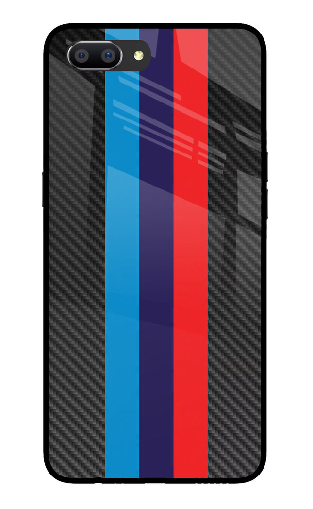 BMW Stripes Pattern Realme C1 Glass Case Back Cover by Casekaro