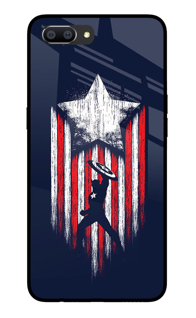 Captain America Marvel Art Realme C1 Glass Case Back Cover by Casekaro