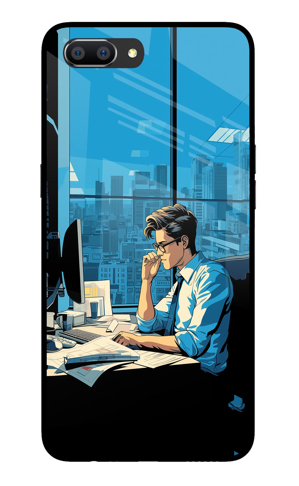 Focused Hustler (AI Generated) Realme C1 Glass Case Back Cover by Casekaro