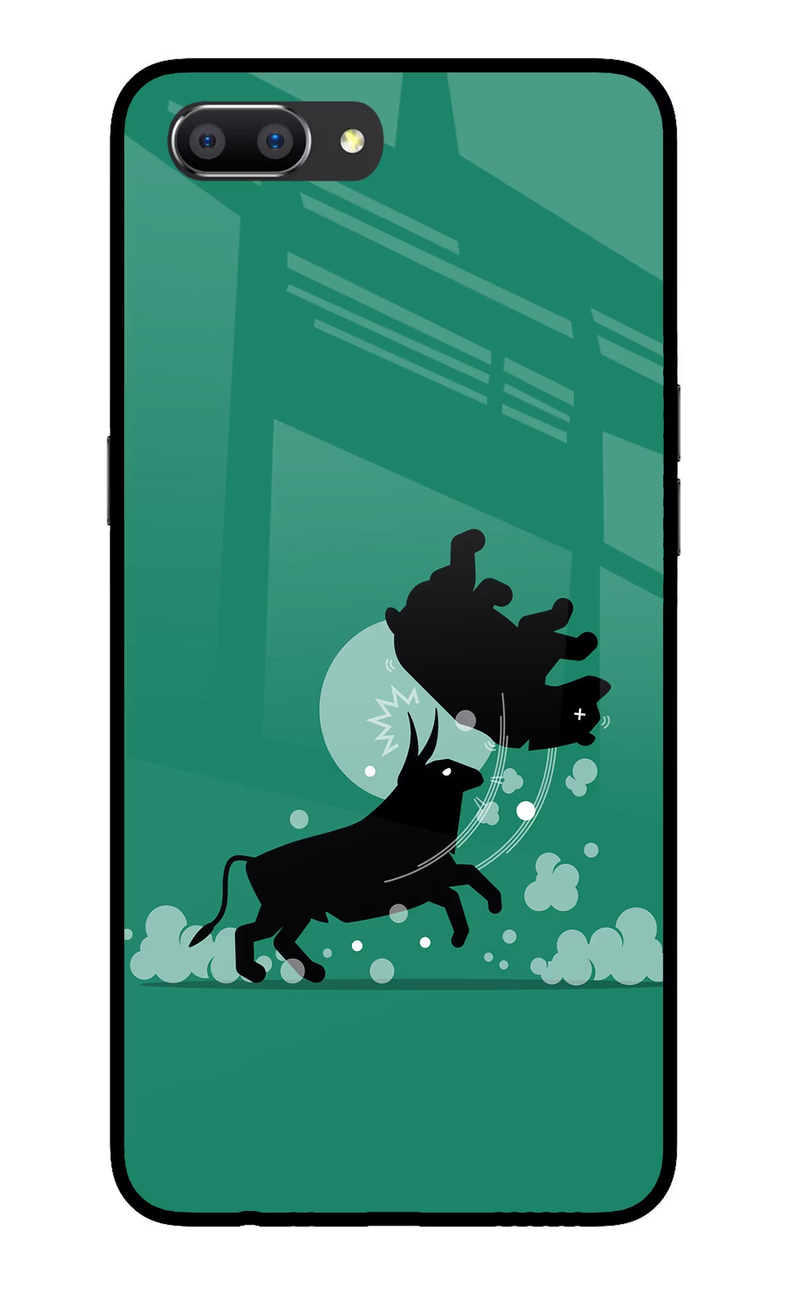 Bull Conqueror Realme C1 Glass Case