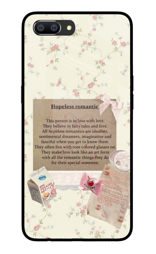 Hopeless Romantic Realme C1 Glass Case Back Cover by Casekaro