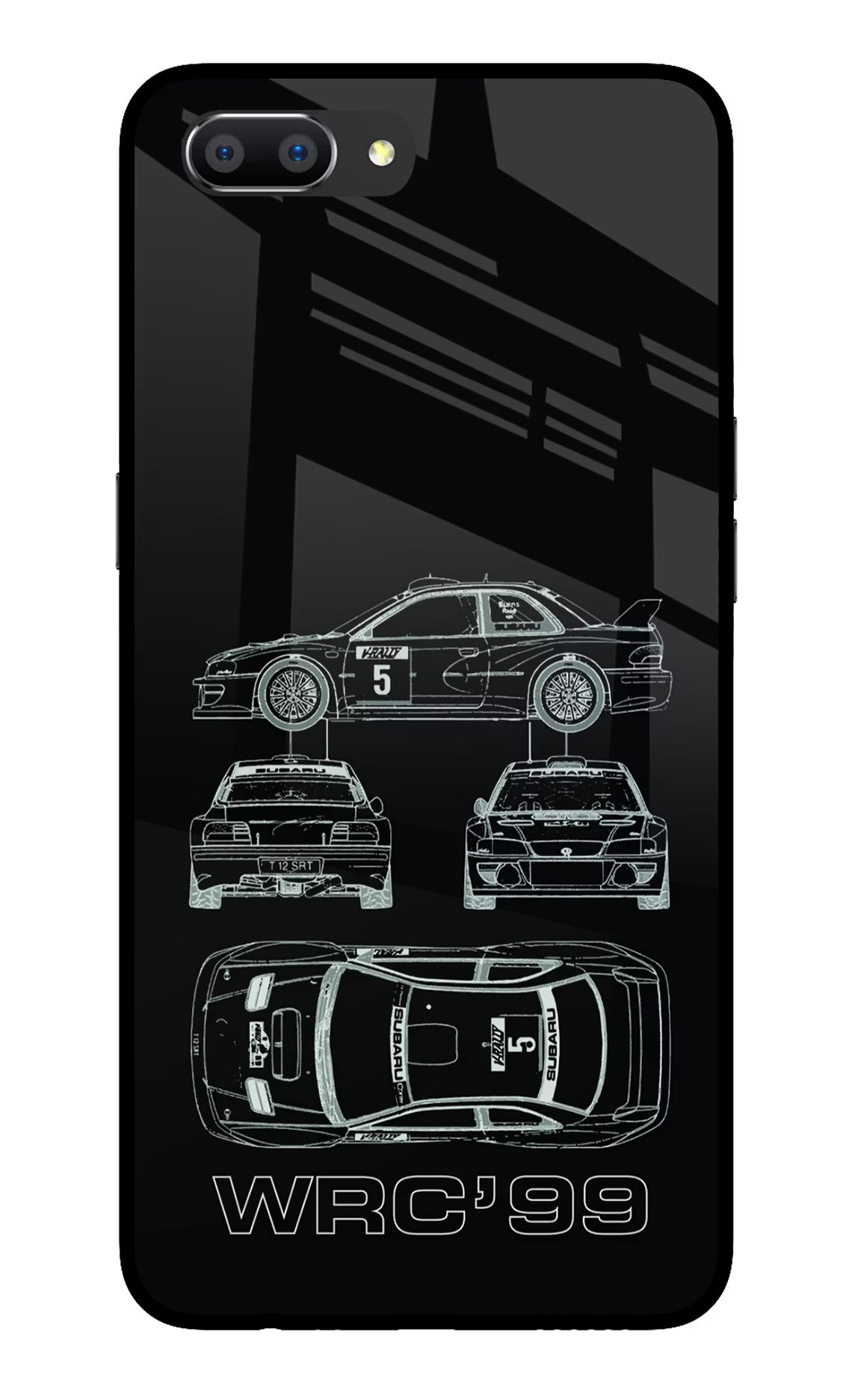WRC'99 Realme C1 Glass Case Back Cover by Casekaro