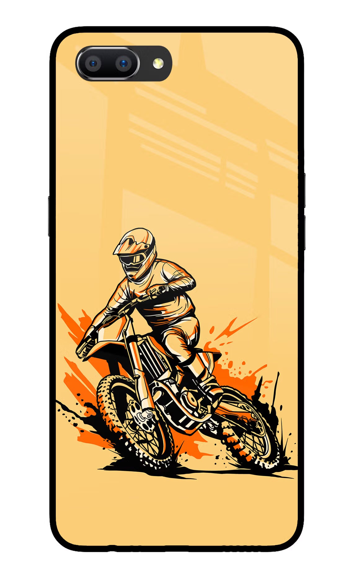 Off-Road Fury Realme C1 Glass Case Back Cover by Casekaro
