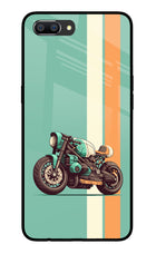 Striped Moto Drift Realme C1 Glass Case Back Cover by Casekaro