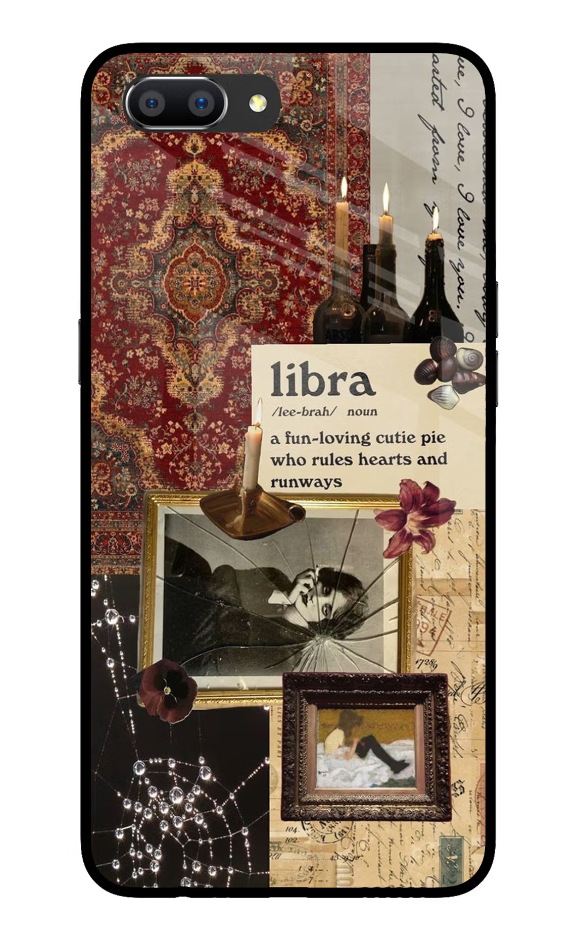 Libra Zodiac Realme C1 Glass Case Back Cover by Casekaro