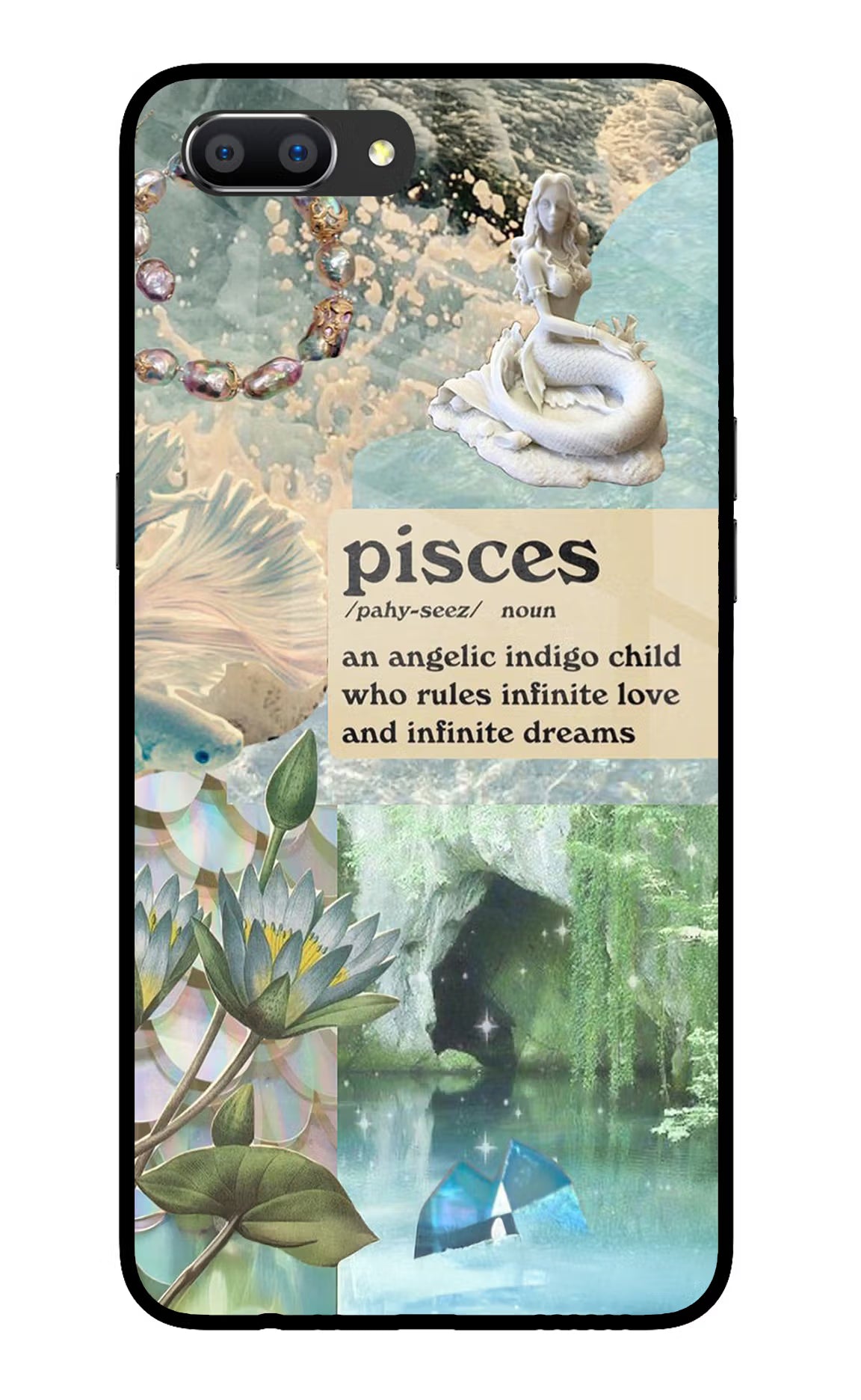 Pisces Zodiac Realme C1 Glass Case Back Cover by Casekaro