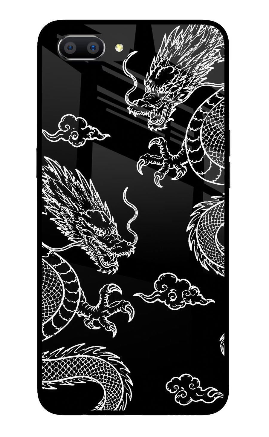 Twin Dragons Realme C1 Back Cover, Glass case