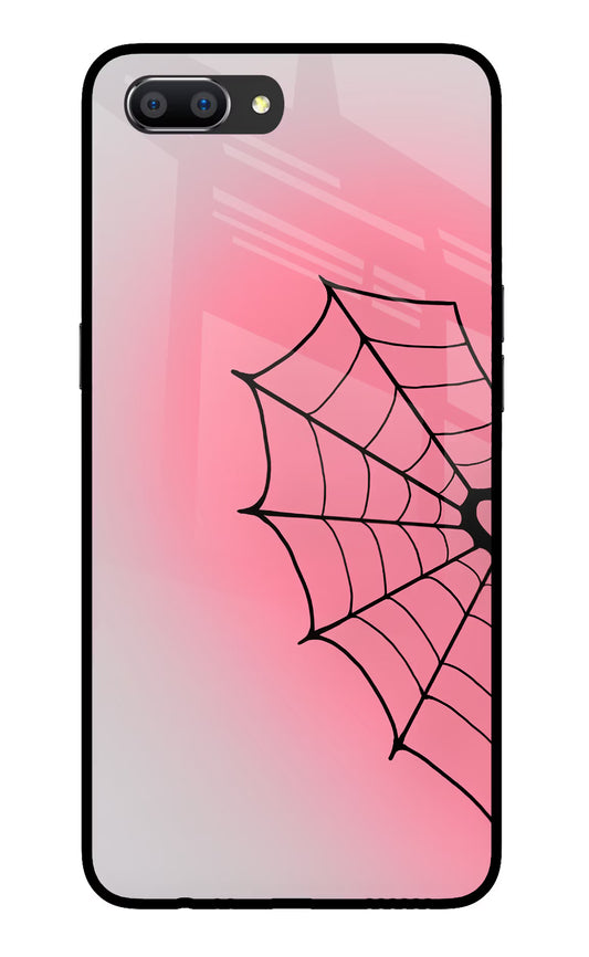 Pink Web Realme C1 Glass Case