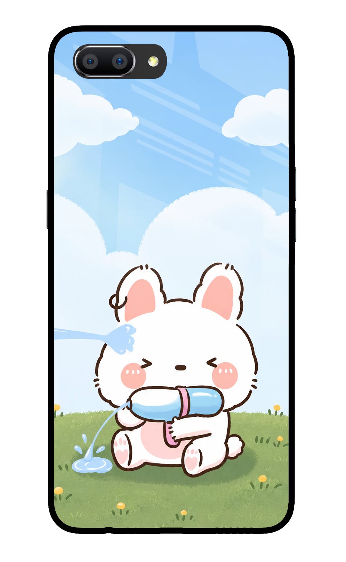 Bunny Treat Realme C1 Glass Case