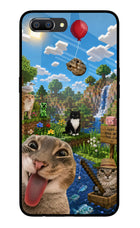 Minecraft Cat Chaos Realme C1 Glass Case